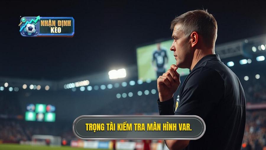 2. Trọng tài kiểm tra màn hình VAR.